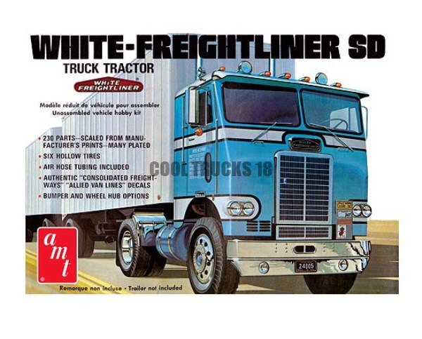 AMT 1/25 Scale White Freightliner Single Drive Tractor 