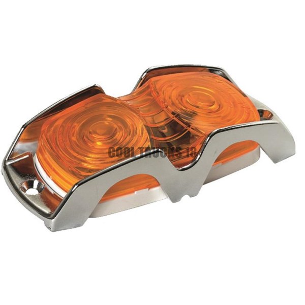 Tiger Eye Clearance/Marker Light Amber & Chrome Plastic Lens Guard 