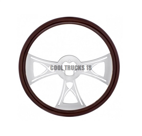 18" Wood Steering Wheel - Hourglass 